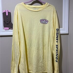 Ron Jon Light Yellow Long Sleeve Tee with Navy Details